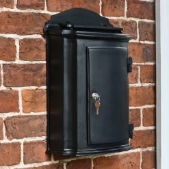 “Inkwell” Black York Post Box 15 “Inkwell” Black York Post Box -House Sign Discount Store lb1002 blk wall mounted letter box classic design