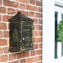 Bantock Post Box In Antique Bronze -House Sign Discount Store lb1003 ant traditional antique bronze wall mounted post box on house