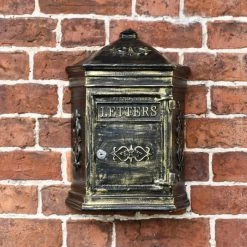 Bantock Post Box In Antique Bronze -House Sign Discount Store lb1003 ant vintage antique bronze finish outdoor wall mounted post box