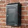 "Charlton Grange" Black Simplistic Wall Mounted Post Box -House Sign Discount Store lb1009 all black wall mounted post box simplistic design
