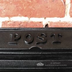 "Charlton Grange" Black Simplistic Wall Mounted Post Box -House Sign Discount Store lb1009 black wording post on opening lid of wall mounted post box