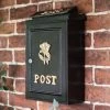 Deluxe Polished Brass “Tudor Rose” Wall Mounted Post Box -House Sign Discount Store lb1009 tudor rose post box