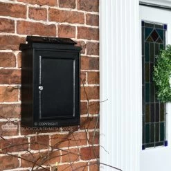 "Charlton Grange" Black Simplistic Wall Mounted Post Box -House Sign Discount Store lb1009 wall mounted rectangle post box by front door