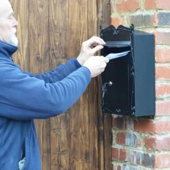 "Mulrose" Slim Wall Mounted Post Box 14 "Mulrose" Slim Wall Mounted Post Box -House Sign Discount Store lb1010 s mulrose wall mounted post box scale