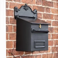 Black Goldhay Secure Post And Parcel Box -House Sign Discount Store lb1018 blk black gold hay post parcel box
