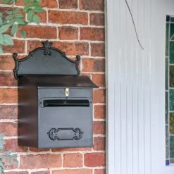 “Espresso” Black Goldhay Secure Post And Parcel Box -House Sign Discount Store lb1018 dlx blk 8 1