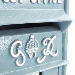 "Light Cove" Slim King George Post Box -House Sign Discount Store lb1027 sky blue 4