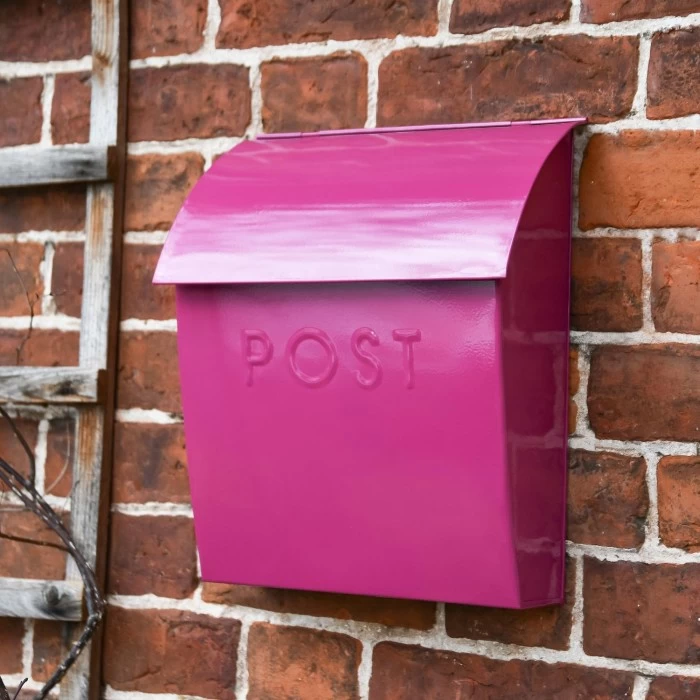 “Persian Summer” Bright Pink Contemporary Post Box With Lock 6 “Persian Summer” Bright Pink Contemporary Post Box With Lock - Image 4