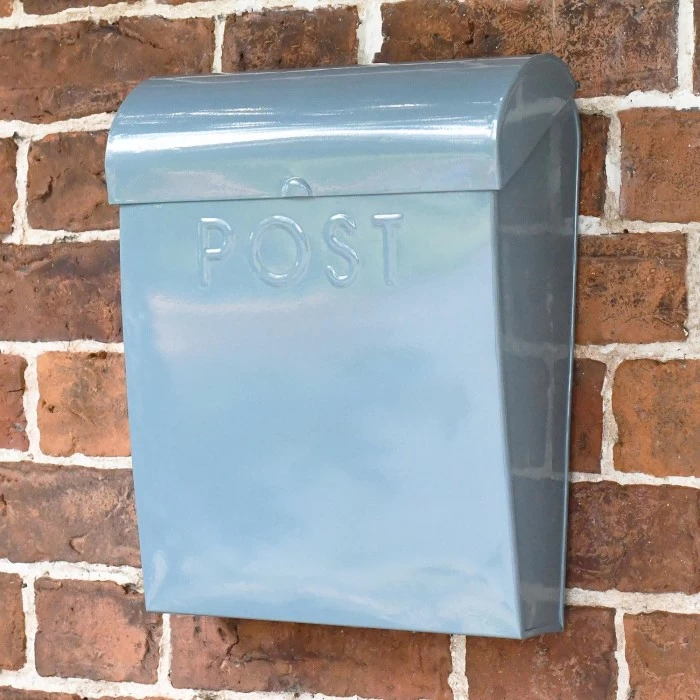 “April Showers” Slate Blue Contemporary Post Box 3 “April Showers” Slate Blue Contemporary Post Box