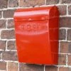 “Mediterranean Sunset” Red Contemporary Post Box -House Sign Discount Store lb1153 r contemporary post box