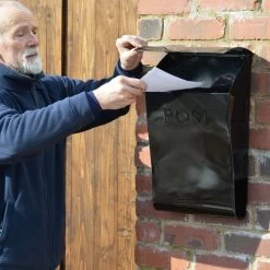 “Evening Hush” Black Berkley Post Box -House Sign Discount Store lb1155 berkley post box and newspaper holder scale