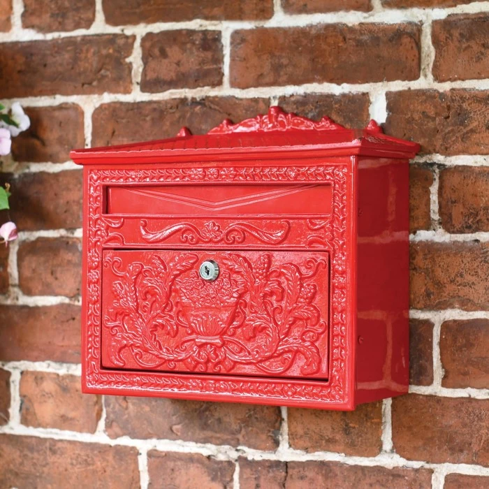 "Horncastle Abbey" Red Wall Mounted Post Box