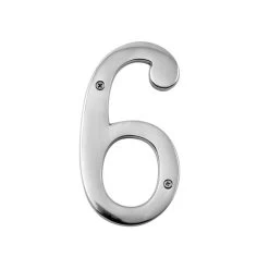 6" Numbers - Heavy Bright Chrome Big ’N’ Bold -House Sign Discount Store leroy chrome 6 copy