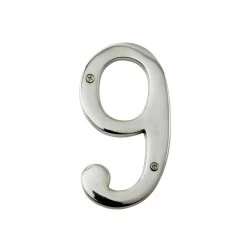 6" Numbers - Heavy Bright Chrome Big ’N’ Bold -House Sign Discount Store leroy chrome 9 copy