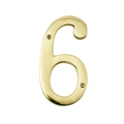 6 Inch Extra Large Polished Brass Numbers -House Sign Discount Store na1006 pbl copy