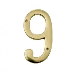 6 Inch Extra Large Polished Brass Numbers -House Sign Discount Store na1009 pbl copy