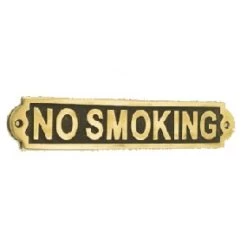 Solid Brass No Smoking Information Sign