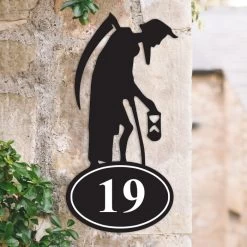 Old Father Time Iron Number Sign -House Sign Discount Store old father time iron house number sign