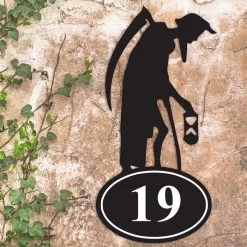 Old Father Time Iron Number Sign -House Sign Discount Store old father time iron house number sign 4