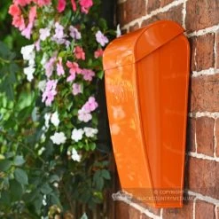 “Sunkissed Sienna” Orange Contemporary Post Box -House Sign Discount Store orange wall mounted post and parcel box