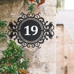 Ornate Scroll Iron House Number Sign 10 Ornate Scroll Iron House Number Sign -House Sign Discount Store ornate framed house number sign 4