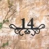 Ornate Scroll Iron Two Number House Sign -House Sign Discount Store ornate house number sign 1 2 numbers 2