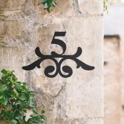 Simplistic Scroll House Number Sign - 1 Number -House Sign Discount Store ornate number sign 1 9 2