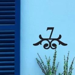Simplistic Scroll House Number Sign - 1 Number -House Sign Discount Store ornate number sign 1 9 3