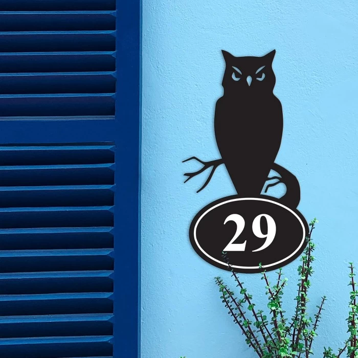 Owl Iron House Number Sign 5 Owl Iron House Number Sign - Image 3