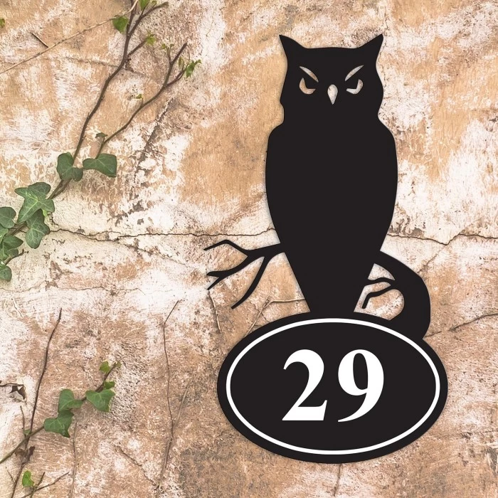 Owl Iron House Number Sign 4 Owl Iron House Number Sign - Image 2
