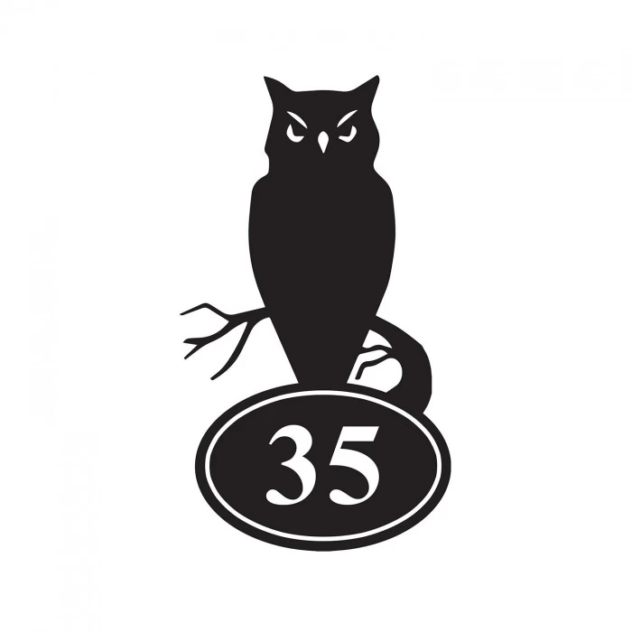 Owl Iron House Number Sign 7 Owl Iron House Number Sign - Image 5