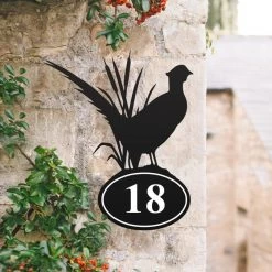 Pheasant Iron House Number Sign -House Sign Discount Store pheasant iron house number sign