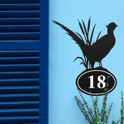 Pheasant Iron House Number Sign -House Sign Discount Store pheasant iron house number sign 3