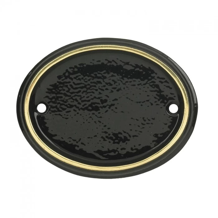 Polished Brass & Black Oval House Number Sign - Vinyl Numbers - Image 5