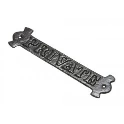Black Iron Private Door Sign