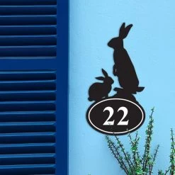 Rabbit Iron House Number Sign -House Sign Discount Store rabbit iron house number sign 3