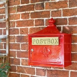 Red "The Suffolk" Post Or Parcel Box -House Sign Discount Store red and gold the suffolk post or parcel box