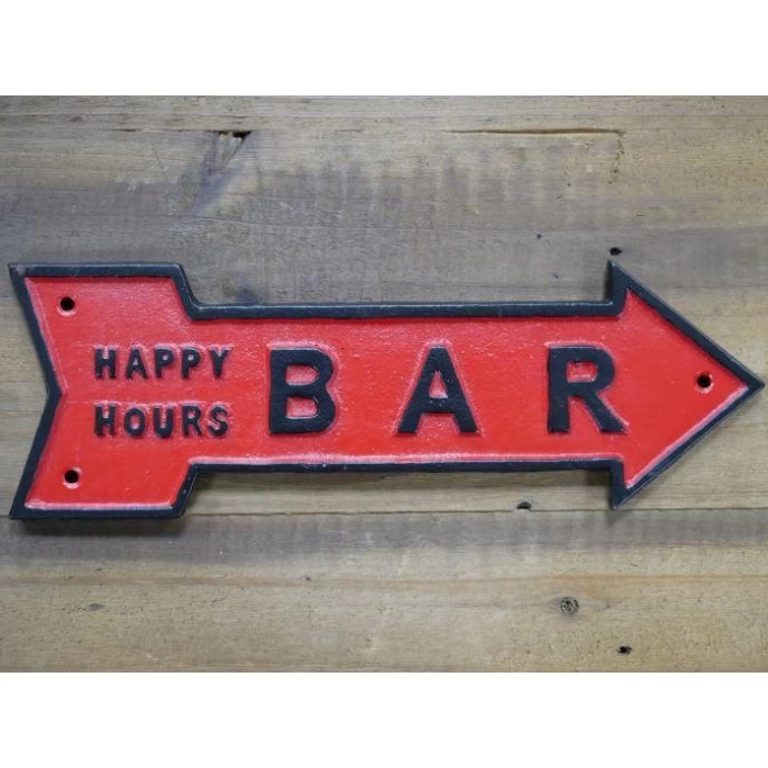 "Happy Hours" Red Iron Bar Sign 3 "Happy Hours" Red Iron Bar Sign