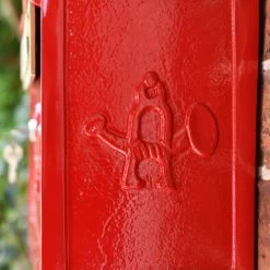 Red "The Suffolk" Post Or Parcel Box -House Sign Discount Store red the suffolk post or parcel box close up