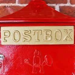 Red "The Suffolk" Post Or Parcel Box -House Sign Discount Store red the suffolk post or parcel box gold letter flap