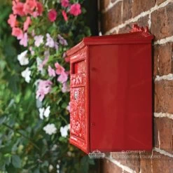 "Horncastle Abbey" Red Wall Mounted Post Box -House Sign Discount Store red wall mounted post box with locking front door