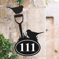 Robin Iron House Number Sign -House Sign Discount Store robin iron house number sign