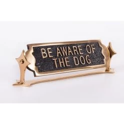 Polished Brass Rotating "Be Aware Of The Dog" Information Sign 8 Polished Brass Rotating "Be Aware Of The Dog" Information Sign -House Sign Discount Store rotating polished brass beware of the dog sign main 1