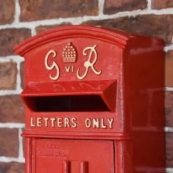 Red & Gold "Goldney" King George Curved Roof Post Box -House Sign Discount Store sani130 r s 3