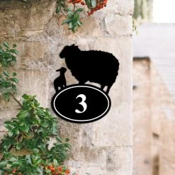 Sheep & Lamb Iron House Number Sign -House Sign Discount Store sheep lamb iron house number sign 2