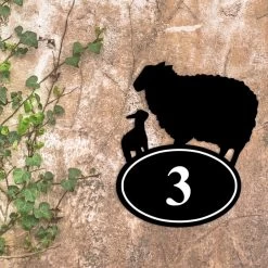 Sheep & Lamb Iron House Number Sign -House Sign Discount Store sheep lamb iron house number sign 4