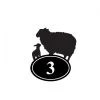 Sheep & Lamb Iron House Number Sign