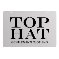 "Marton Hall" Hanging Shop Sign With Chrome Door Number -House Sign Discount Store sign graphics hat 3