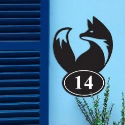 Simplistic Fox Iron House Number Sign 10 Simplistic Fox Iron House Number Sign -House Sign Discount Store simplistic fox iron house number sign 3