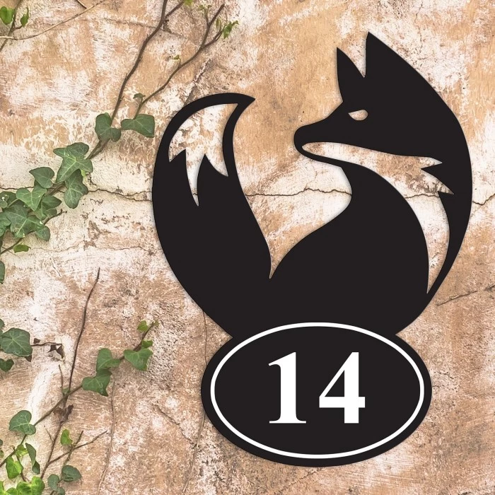 Simplistic Fox Iron House Number Sign 5 Simplistic Fox Iron House Number Sign - Image 3
